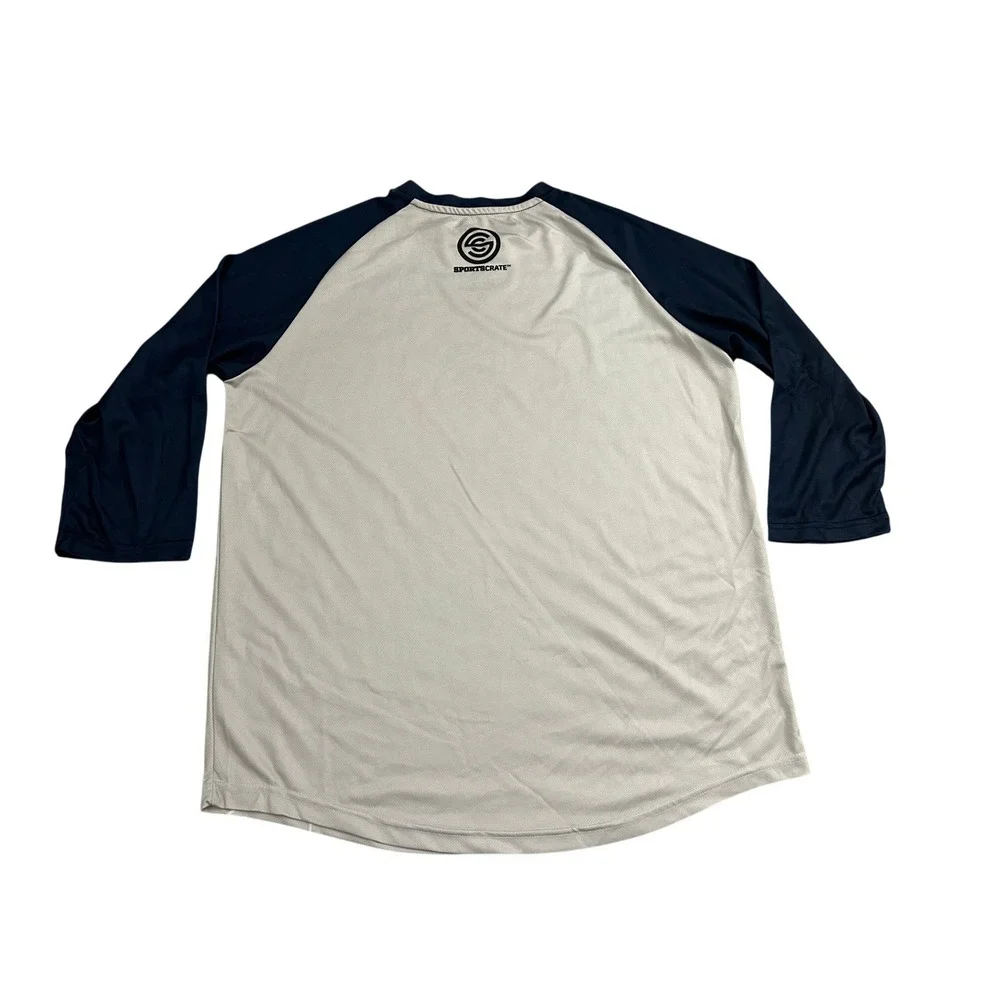 SportsCrate New York Yankees Baseball Shirt Mens Large Grey‎ Navy Excellent MLB